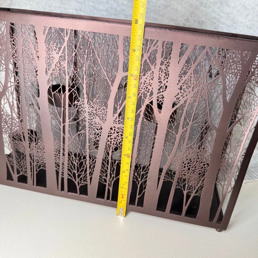 Yankee Candle Multi Forest Silhouette 5 Tea Light Holder Bronze Metal Brown Tree